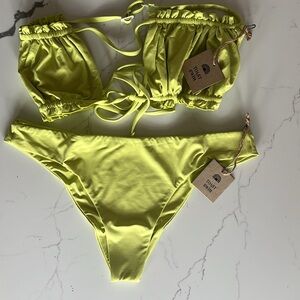 Free people x Toast signature riffle bandeau and low rise hipster bottom